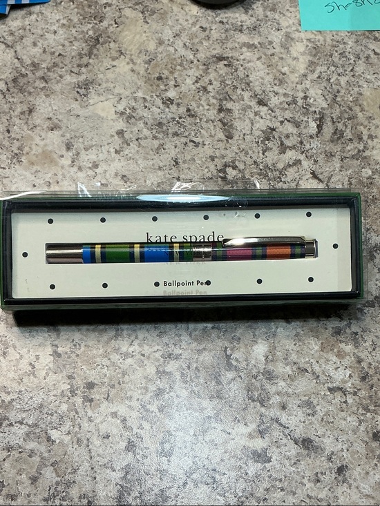 kate spade Other - kate spade multicolor striped ballpoint pen with gold trim